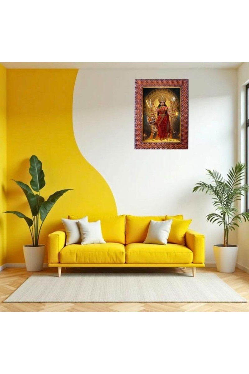 Mata Saraswati Photo Frame 21X25 Inch Religious Wall & Table Decor Frame | Mata Saraswati Spiritual Photo Frame For Home, Temple & Office (F18130X21X25)