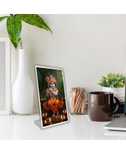 Car Desk/Table Top Little Krishna Acrylic L-Style Photo Stand - 2.5x3.5 Inches, Compact And Stylish Spiritual Display (F6717)