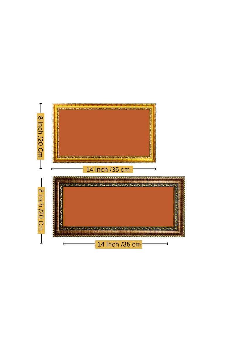 Tirthankara Photo Frame - 8x14 Inch Brown Wooden Frame | Hindu Gods Wall Decor For Home & Office
