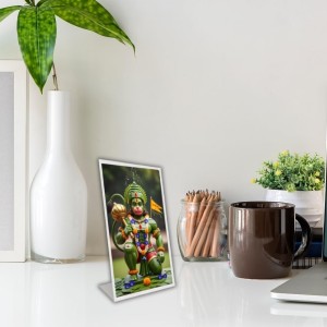 Car Desk/Table Top Lord Hanuman Acrylic L-Style Photo Stand - 2.5x3.5 Inches, Compact And Stylish Spiritual Display (F6675) Car Desk/Table Top Lord Hanuman Acrylic L-Style Photo Stand - 2.5x3.5 Inches, Compact And Stylish Spiritual Display (F6675)