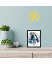 Hitech Sales Wall Art Of Lord Krishna Polystyrene Photo Frame for Pooja Room, Temple Decor, Home Decoration and Gifting (Wall and Tabletop, Rectangular, Printed Photo, 7.12 x 9.12 inches Frame, Black)