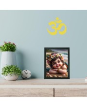 Hitech Sales Sweet Gopal Printed Photo and Polystyrene Photo Frame for Pooja Room, Temple Decor, Home Decoration and Gifting (Wall and Tabletop, Rectangular, 7.12 x 9.12 inches Frame, Black)