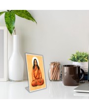 Car Desk/Table Top Paramahansa Yogananda Acrylic L-Style Photo Stand - 5x7 Inches, Compact And Stylish Spiritual Display (F6671)