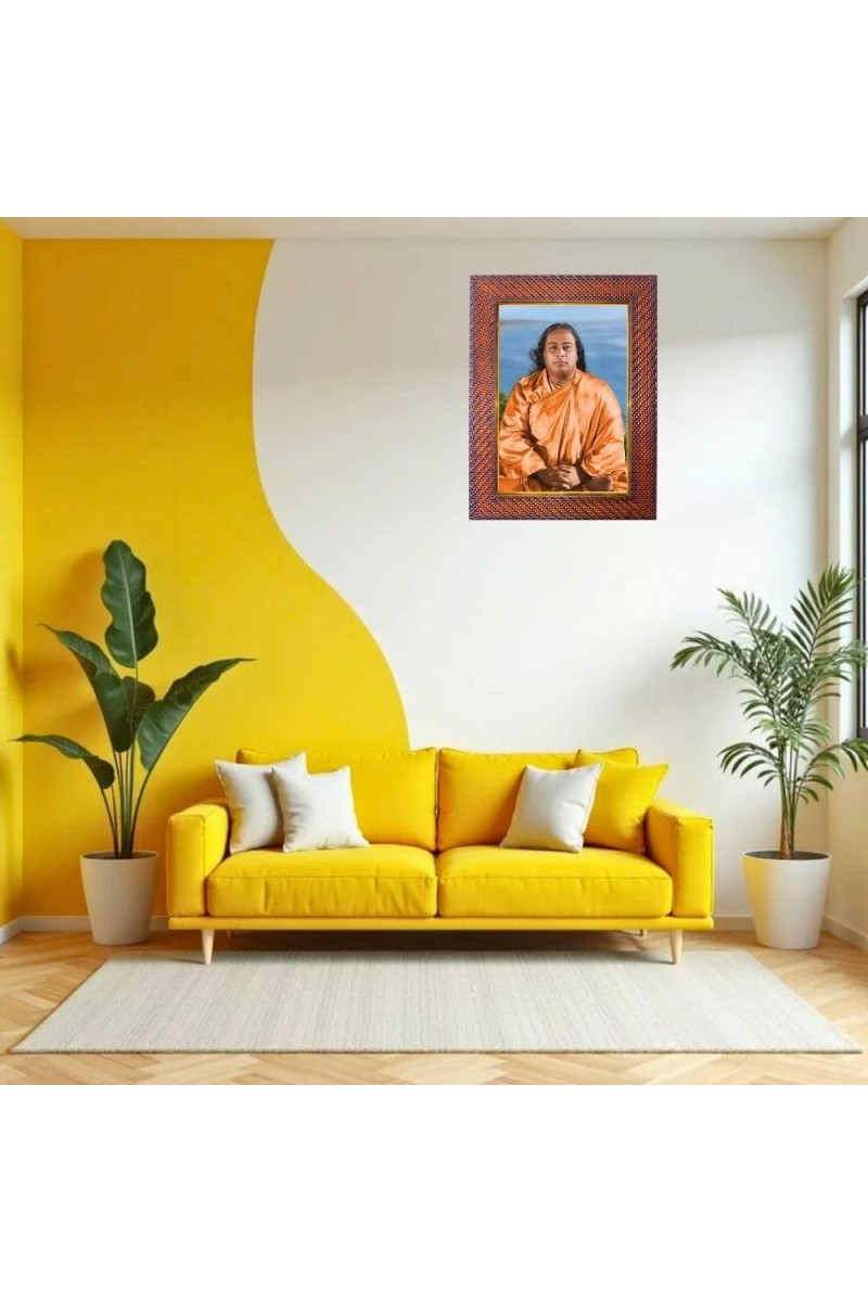 Master Neem Karoli Baba Photo Frame Religious Wall & Table Decor Frame | Master Neem Karoli Baba Spiritual Photo Frame For Home, Temple & Office | Decorative Hindu God & Goddess Frame (