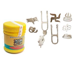 Combo of 9 Tilak Stamps with 40gm Yellow Chandan Powder | Puja Samagri for Tilak Rituals | Spiritual & Religious Combo Pack Combo of 9 Tilak Stamps with 40gm Yellow Chandan Powder | Puja Samagri for Tilak Rituals | Spiritual & Religious Combo Pack