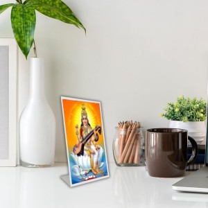 Car Desk/Table Top Maa Saraswati Acrylic L-Style Photo Stand - 5x7 Inches, Compact And Stylish Spiritual Display (F6700) Car Desk/Table Top Maa Saraswati Acrylic L-Style Photo Stand - 5x7 Inches, Compact And Stylish Spiritual Display (F6700)