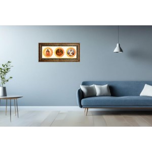 Sri Ramakrishna Paramahamsa. Swami Vivekananda. Photo Frame - 8x14 Inch Brown Wooden Frame | Hindu Gods Wall Decor For Home & Office