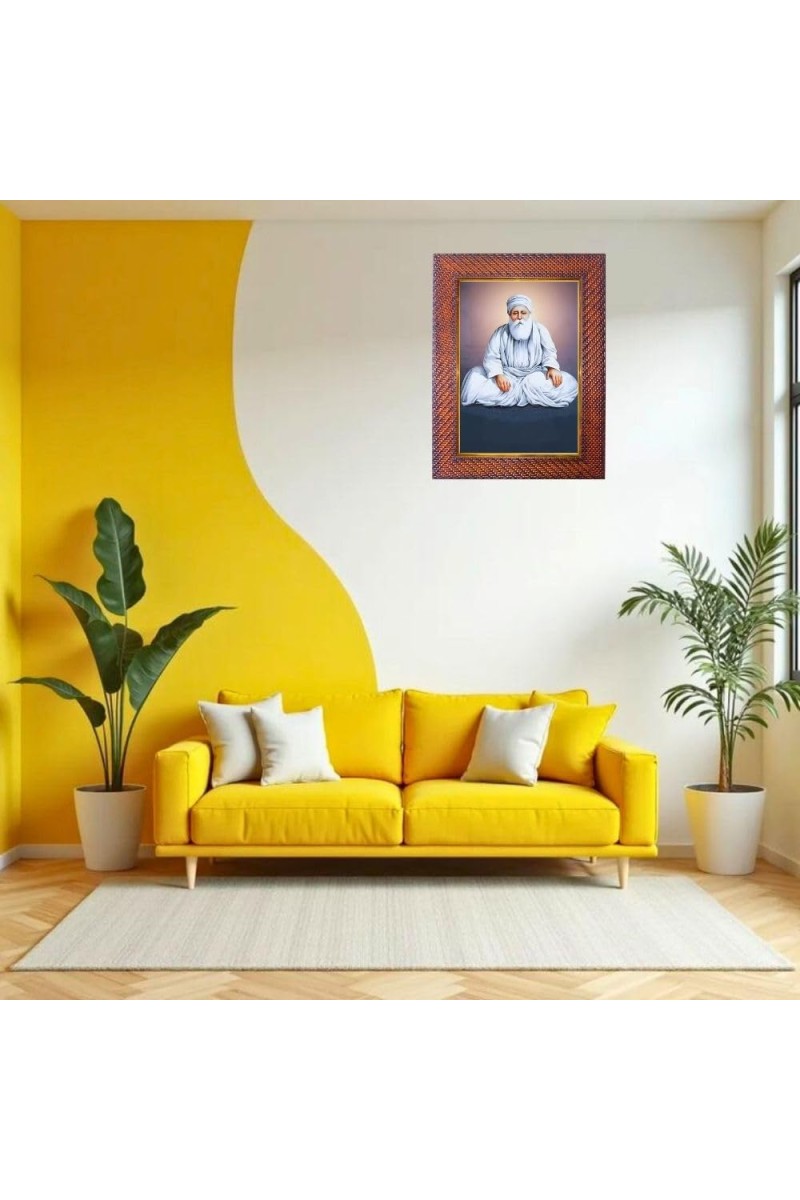 Guru Ram Dasji Photo Frame 15X19 Inch Religious Wall & Table Decor Frame | Guru Ram Dasji Spiritual Photo Frame For Home, Temple & Office | Decorative Hindu God & Goddess Frame (Pack Of 1) (F18345