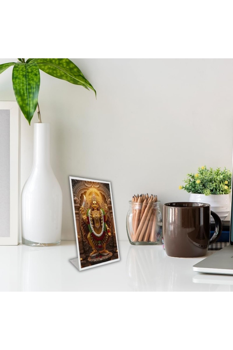 Car Desk/Table Top Goddess Kali Acrylic L-Style Photo Stand - 2.5x3.5 Inches, Compact And Stylish Spiritual Display (F6666)