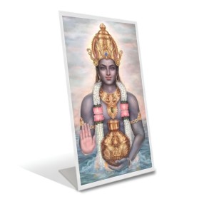 Car Desk/Table Top Lord Dhanvantari Acrylic L-Style Photo Stand - 5x7 Inches, Compact And Stylish Spiritual Display (F6715)