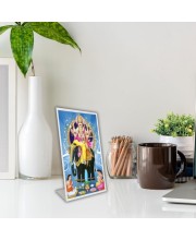 Car Desk/Table Top Lord Vishwakarma Acrylic L-Style Photo Stand - 2.5x3.5 Inches, Compact And Stylish Spiritual Display (F6718)