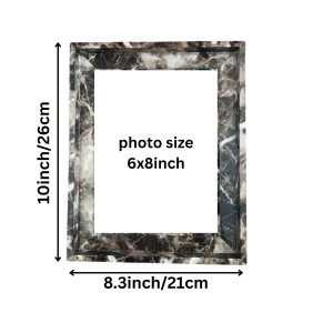 Black Marble Design Photo Frame for Home & Office | Tabletop & Wall Mount Display | Fits 6x8 Inch Pictures | Modern Decorative Picture Frame (Black & White Marble) Black Marble Design Photo Frame for Home & Office | Tabletop & Wall Mount Display | Fits 6x8 Inch Pictures | Modern Decorative Picture Frame (Black & White Marble)