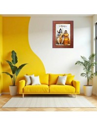 Lord Krishna Photo Frame 19X23 Inch Religious Wall & Table Decor Frame | Lord Krishna Spiritual Photo Frame For Home, Temple & Office | Decorative Hindu God & Goddess Frame (Pack Of 1) (F18173)