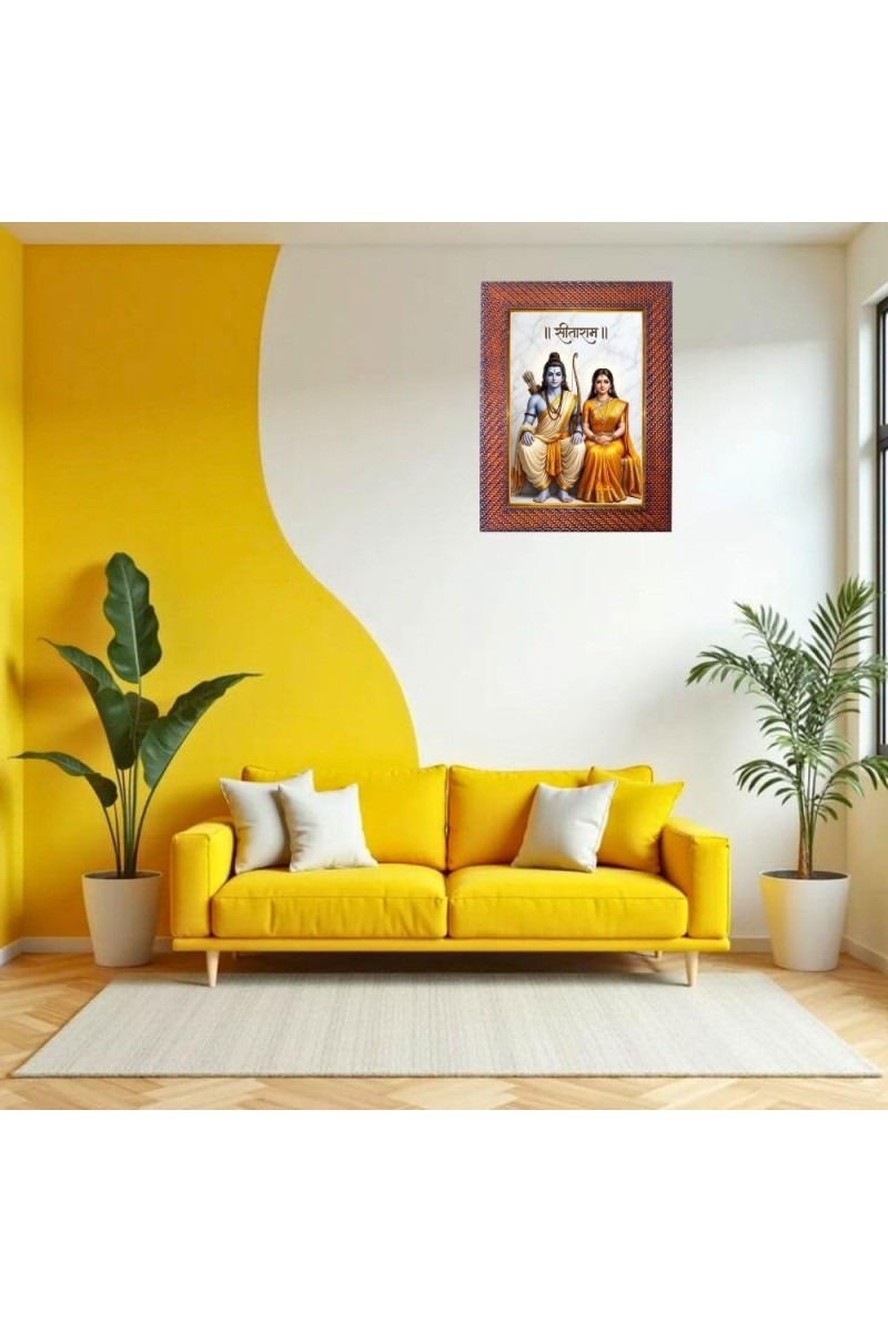 Lord Krishna Photo Frame 19X23 Inch Religious Wall & Table Decor Frame | Lord Krishna Spiritual Photo Frame For Home, Temple & Office | Decorative Hindu God & Goddess Frame (Pack Of 1) (F18173)