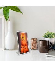 Car Desk/Table Top Sri Swami Vivekananda Acrylic L-Style Photo Stand - 2.5x3.5 Inches, Compact And Stylish Spiritual Display (F6709)
