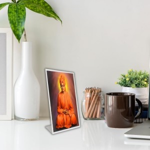Car Desk/Table Top Sri Swami Vivekananda Acrylic L-Style Photo Stand - 5x7 Inches, Compact And Stylish Spiritual Display (F6709)