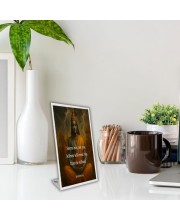 Car Desk/Table Top Shree Krishna Acrylic L-Style Photo Stand - 2.5x3.5 Inches, Compact And Stylish Spiritual Display (F6680)