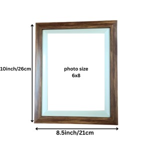 Wooden Photo Frame with Inner White Border – Modern Tabletop & Wall Mount Picture Frame with Glass Front (Empty Frame) (Brown & White) Wooden Photo Frame with Inner White Border – Modern Tabletop & Wall Mount Picture Frame with Glass Front (Empty Frame) (Brown & White)