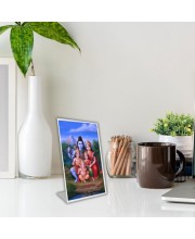 Car Desk/Table Top Shiva Pariwar Acrylic L-Style Photo Stand - 2.5x3.5 Inches, Compact And Stylish Spiritual Display (F6659)