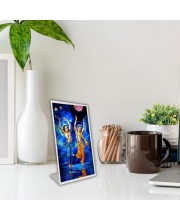 Car Desk/Table Top Lord Chaitanya Mahaprabhu And Nityananda Prabhu Acrylic L-Style Photo Stand - 2.5x3.5 Inches, Compact And Stylish Spiritual Display (F6725)