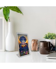Car Desk/Table Top Lord Vishnu Acrylic L-Style Photo Stand - 2.5x3.5 Inches, Compact And Stylish Spiritual Display (F6664)