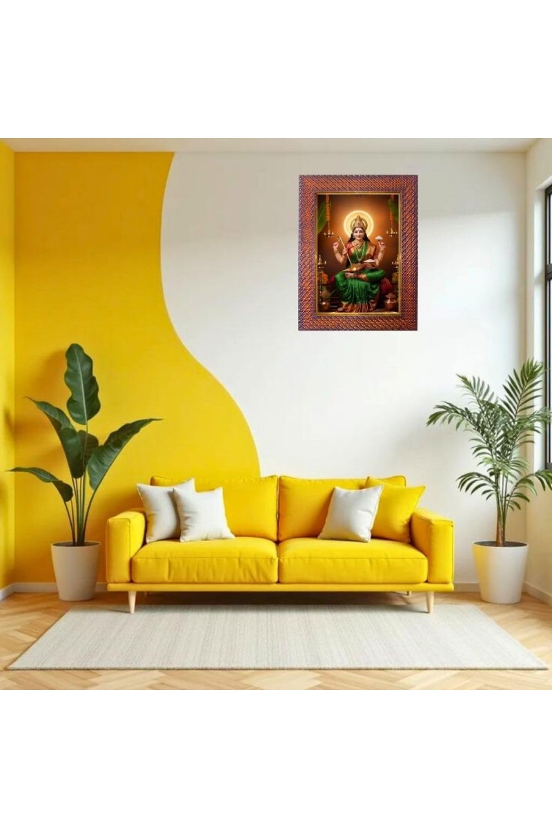 Mata Saraswati Photo Frame 17X21 Inch Religious Wall & Table Decor Frame | Mata Saraswati Spiritual Photo Frame For Home, Temple & Office (F18133X17X21)