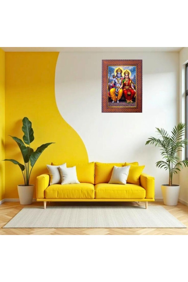 Lord Ram Lord Hanuman Photo Frame 15X19 Inch Religious Wall & Table Decor Frame | Lord Ram Lord Hanuman Spiritual Photo Frame For Home, Temple & Office (F18172X15X19)