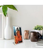 Car Desk/Table Top Swami Pranavananda Acrylic L-Style Photo Stand - 2.5x3.5 Inches, Compact And Stylish Spiritual Display (F6706)