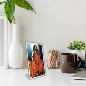 Car Desk/Table Top Swami Pranavananda Acrylic L-Style Photo Stand - 2.5x3.5 Inches, Compact And Stylish Spiritual Display (F6706)