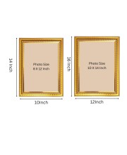 Set of 2 Gold Ornate Picture Frames – Vintage Decorative Photo Frames for Wall or Tabletop Display, Classic Baroque Style Home Décor (2, 16x12)
