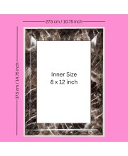 HiTechMart Polystyrene 11x15 Black Picture Frame Classic Style with Acrylic Glass Fits 8x12 Photo Wall Mount Display Frame for Family Photos, Home Decor & Gifting