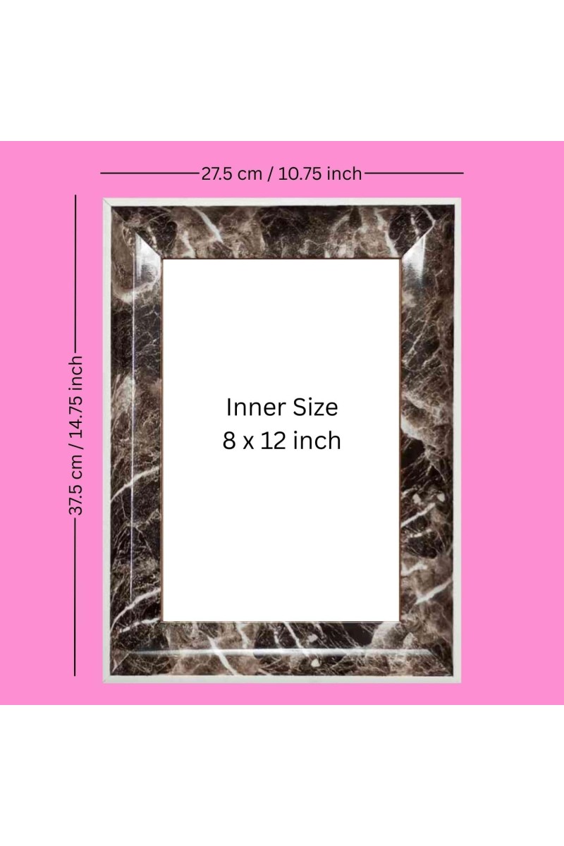 HiTechMart Polystyrene 11x15 Black Picture Frame Classic Style with Acrylic Glass Fits 8x12 Photo Wall Mount Display Frame for Family Photos, Home Decor & Gifting