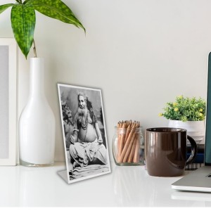 Car Desk/Table Top BijoyKrishna Goswami Acrylic L-Style Photo Stand - 2.5x3.5 Inches, Compact And Stylish Spiritual Display (F6730)