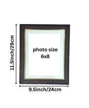 Premium Textured Brown Photo Frame with Ivory & Gold Border | Wall & Tabletop Mount | Elegant Decorative Picture Frame for Home & Office (6x8inch) (dark brown)