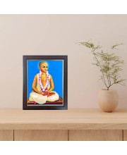 Hitech Sales Srila Narottama Das Thakur Photo Frame for Pooja Room, Temple Decor, Home Decoration and Gift (Wall and Tabletop, Rectangular, Polystyrene Frame, Printed Photo, 24 x 29 cm, Black)