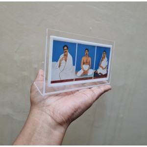 Anukul Chandra Thakur with Borda and Boroma – 3-in-1 Acrylic Photo Frame for Tabletop, Home Decor, Living Room, Spiritual Gift Item