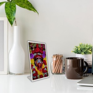 Car Desk/Table Top Maa Tara Acrylic L-Style Photo Stand - 5x7 Inches, Compact And Stylish Spiritual Display (F6701)