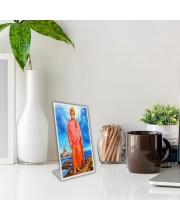 Car Desk/Table Top Swami Vivekananda Acrylic L-Style Photo Stand - 2.5x3.5 Inches, Compact And Stylish Spiritual Display (F6699)