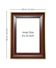 HiTechMart 11x15 Brown Polystyrene Picture Frame Includes Acrylic Glass Wall Mount Display Solid Wood-Texture Look Ideal for Personal, Family Photos & Gifting