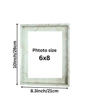 Marble Design Photo Frame – Modern Wall & Tabletop Picture Frame with Glass Front and MDF Back (Empty Frame) (Marble White)