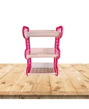 3-Tier Plastic Storage Rack Shelf for Kitchen, Bathroom, or Office | Multipurpose Organizer | Durable & Lightweight | Pink & Beige 3-Tier Plastic Storage Rack Shelf for Kitchen, Bathroom, or Office | Multipurpose Organizer | Durable & Lightweight | Pink & Beige