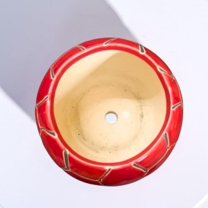 Red Ceramic Flower Pot for Indoor Plants | Handcrafted Decorative Plant Pot for Home, Office & Table Decor (only Pot) Red Ceramic Flower Pot for Indoor Plants | Handcrafted Decorative Plant Pot for Home, Office & Table Decor (only Pot)