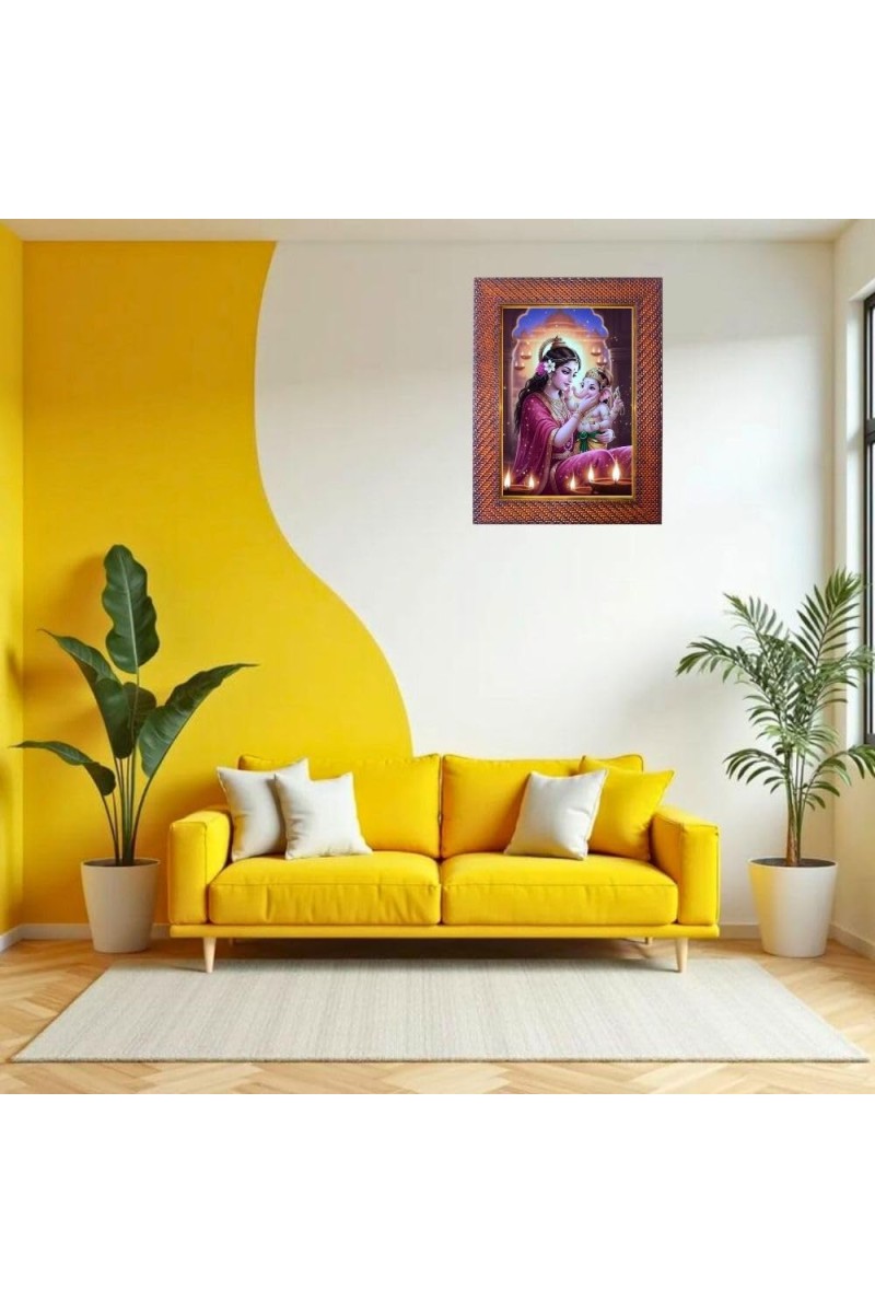 Mata Parvati Lord Shiva Photo Frame 13X17 Inch Religious Wall & Table Decor Frame (F18149X13X17)