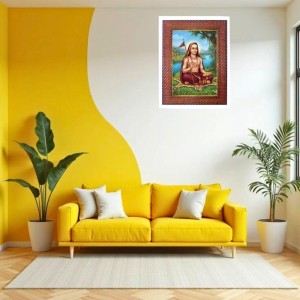 Sri Chaitanya Mahaprabhu Photo Frame 13X17 Inch Religious Wall & Table Decor Frame | Sri Chaitanya Mahaprabhu Spiritual Photo Frame For Home, Temple & Office | Decorative Hindu God & Goddess Frame