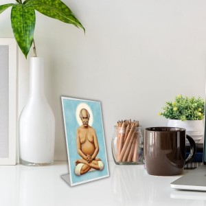 Car Desk/Table Top Lahiri Mahasaya Acrylic L-Style Photo Stand - 5x7 Inches, Compact And Stylish Spiritual Display (F6687)