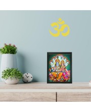 Hitech Sales Goddess Laxmi Devi and Narayan Polystyrene Photo Frame for Pooja Room, home, Temple Decor, Gift (Wall and Tabletop, Printed Photo, Black, 7.12 x 9.12 inches)