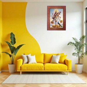 Mata Paravti Lord Ganesha Photo Frame 21X25 Inch Religious Wall & Table Decor Frame | Mata Paravti Lord Ganesha Spiritual Photo Frame For Home, Temple & Office (F18140X21X25)