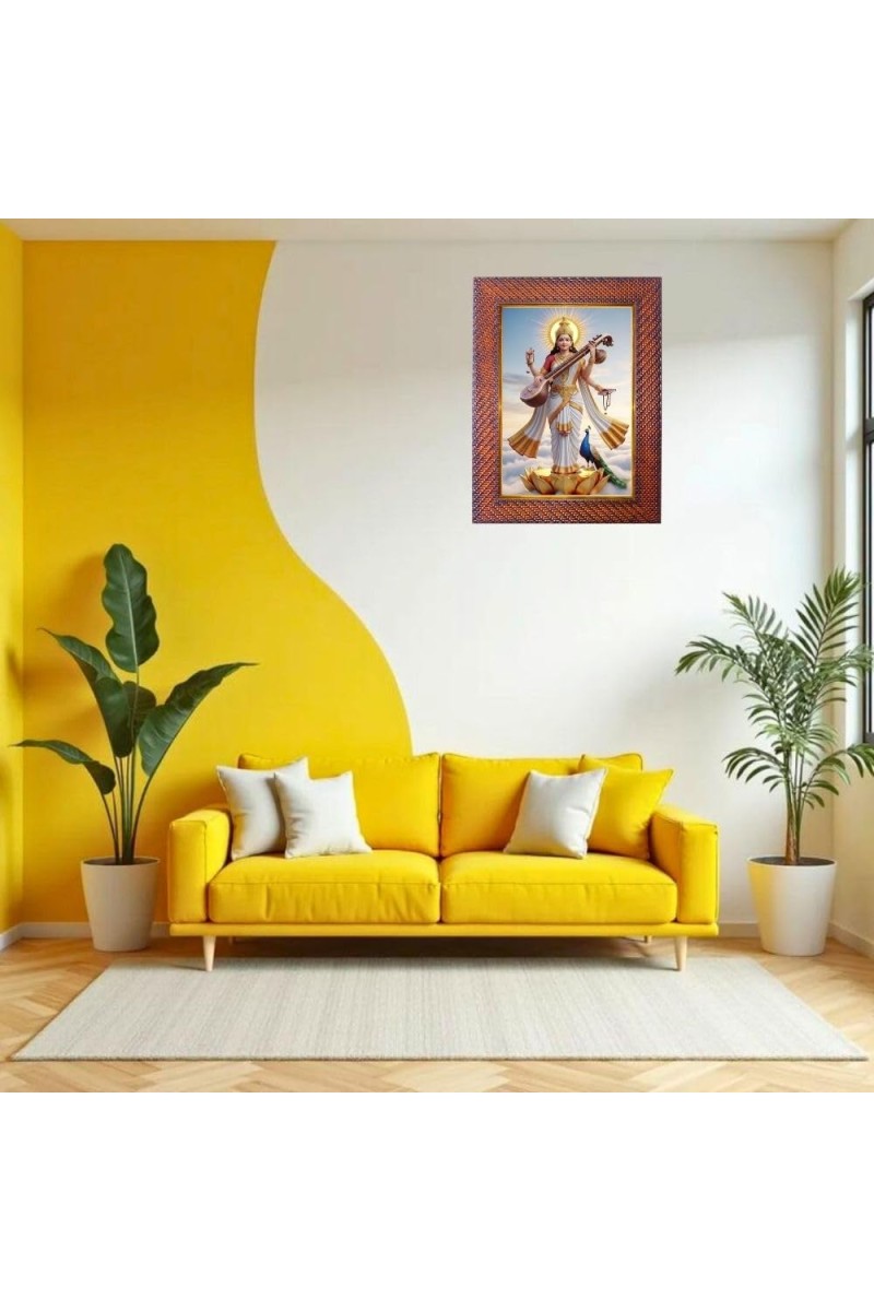 Mata Paravti Lord Ganesha Photo Frame 21X25 Inch Religious Wall & Table Decor Frame | Mata Paravti Lord Ganesha Spiritual Photo Frame For Home, Temple & Office (F18140X21X25)