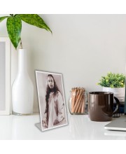 Car Desk/Table Top Paramahansa Yogananda Acrylic L-Style Photo Stand - 2.5x3.5 Inches, Compact And Stylish Spiritual Display (F6705)