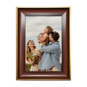HiTechMart 11x15 Brown Polystyrene Picture Frame Includes Acrylic Glass Wall Mount Display Solid Wood-Texture Look Ideal for Personal, Family Photos & Gifting